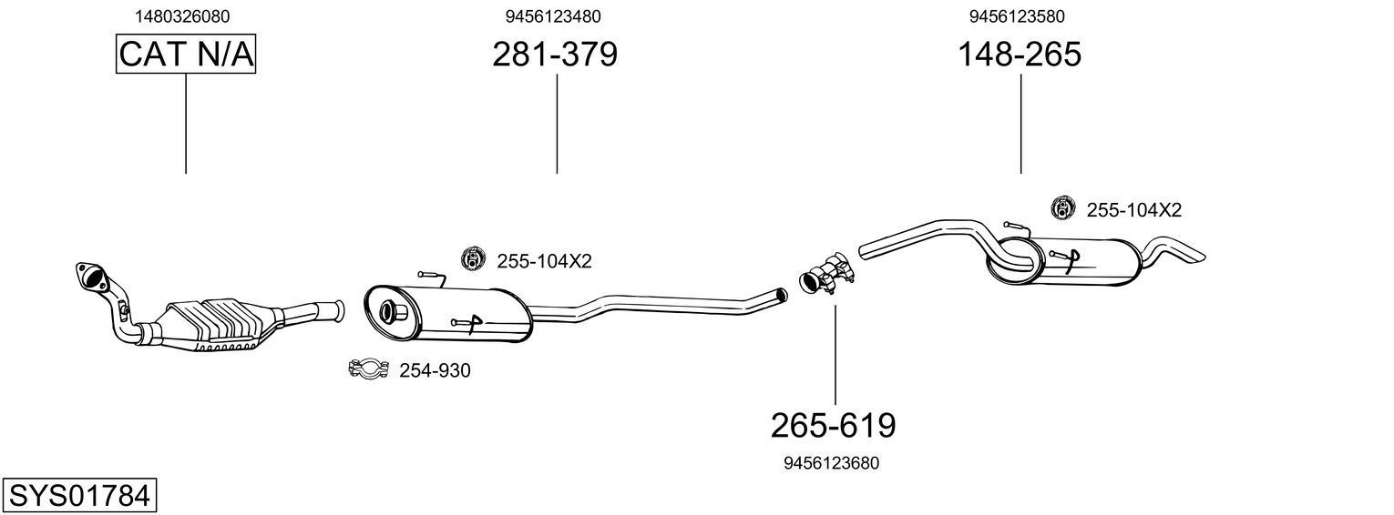 Išmetimo sistema BOSAL SYS01784