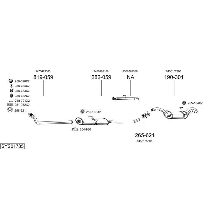 Išmetimo sistema BOSAL SYS01785