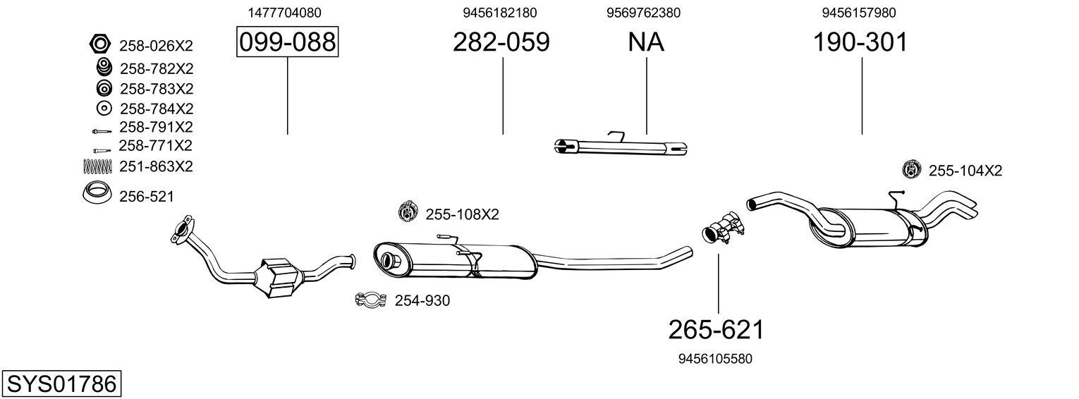 Išmetimo sistema BOSAL SYS01786