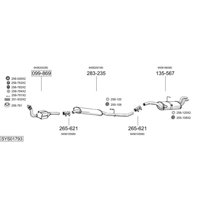 Išmetimo sistema BOSAL SYS01793