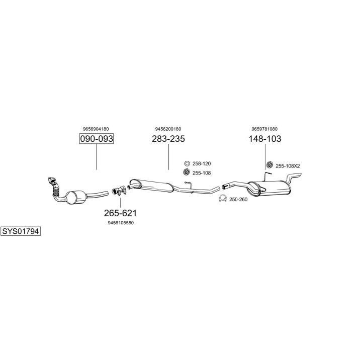 Išmetimo sistema BOSAL SYS01794
