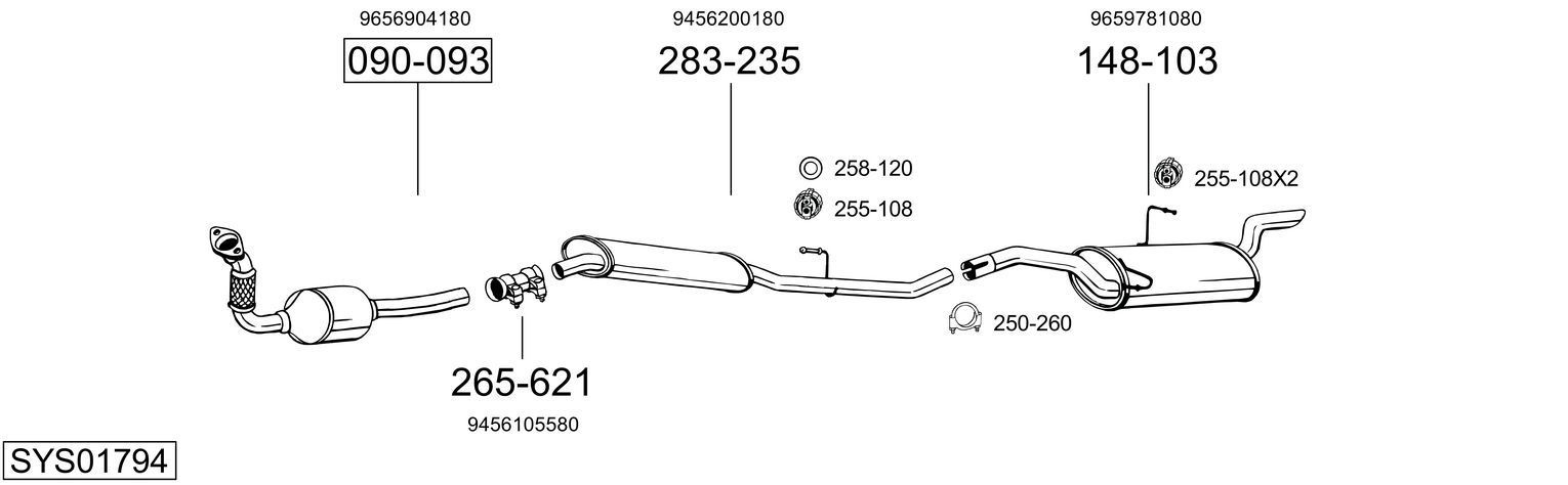 Išmetimo sistema BOSAL SYS01794