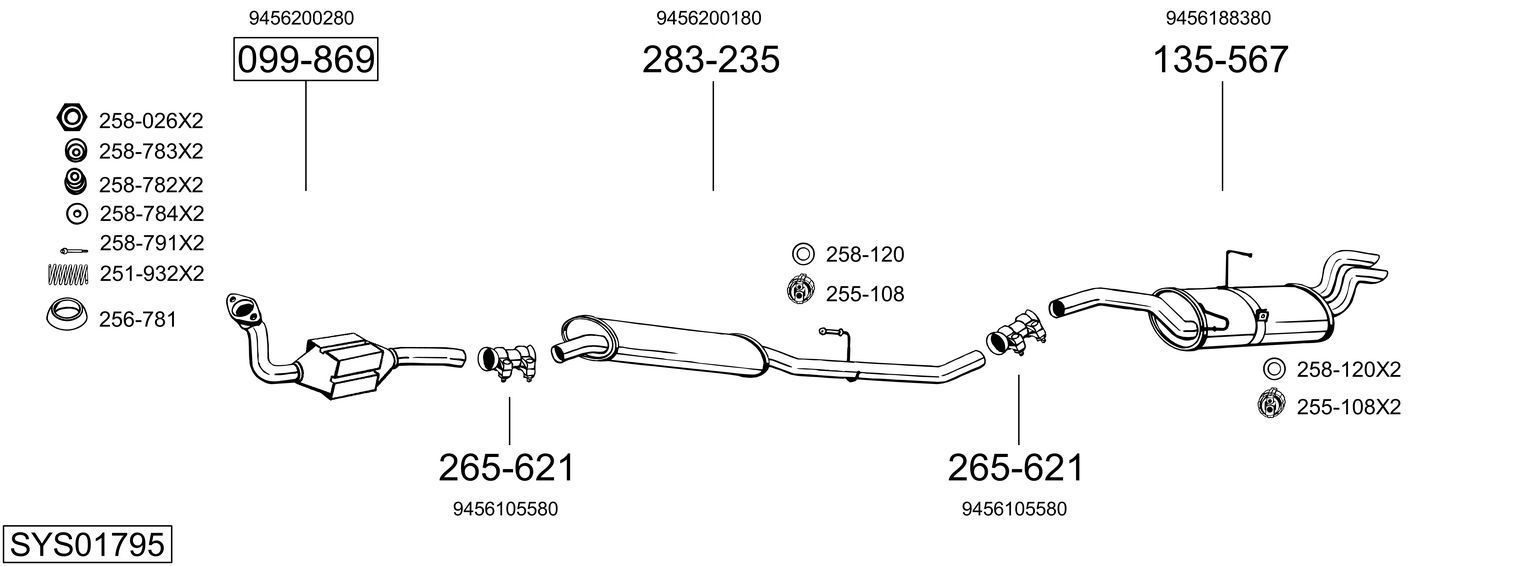 Išmetimo sistema BOSAL SYS01795