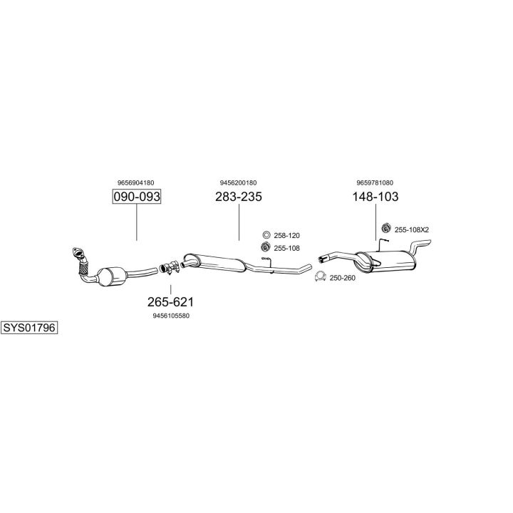 Išmetimo sistema BOSAL SYS01796