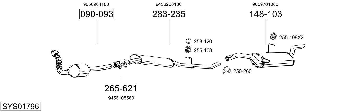 Išmetimo sistema BOSAL SYS01796