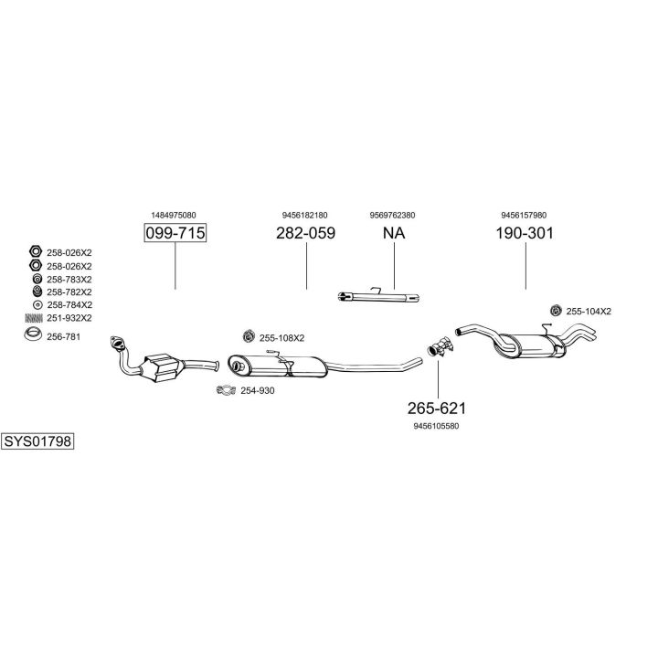 Išmetimo sistema BOSAL SYS01798