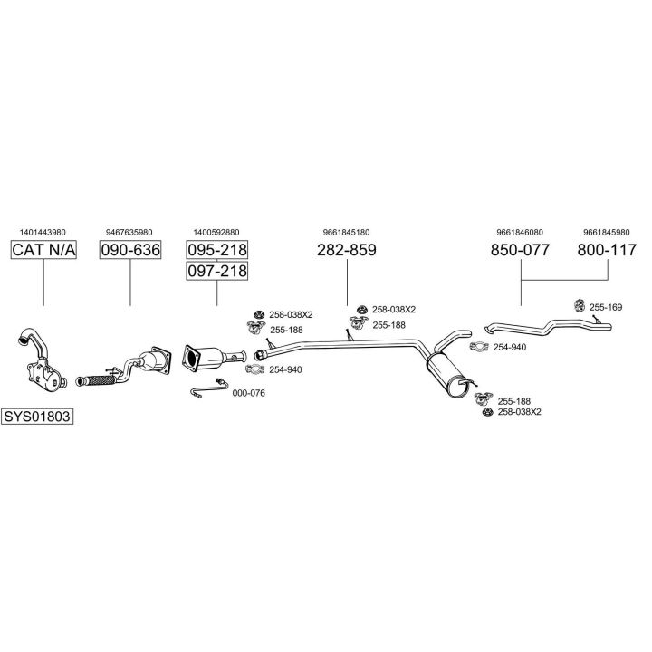 Išmetimo sistema BOSAL SYS01803
