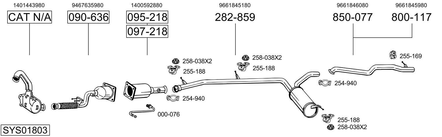 Išmetimo sistema BOSAL SYS01803