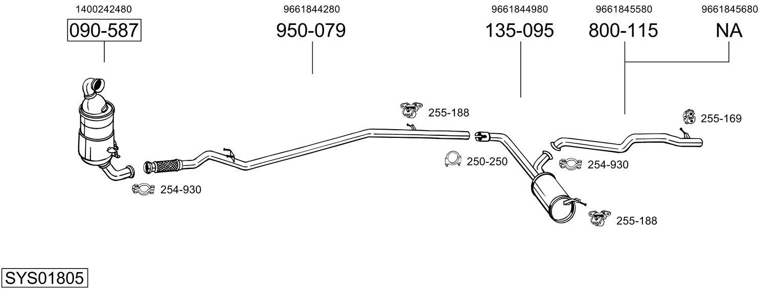 Išmetimo sistema BOSAL SYS01805