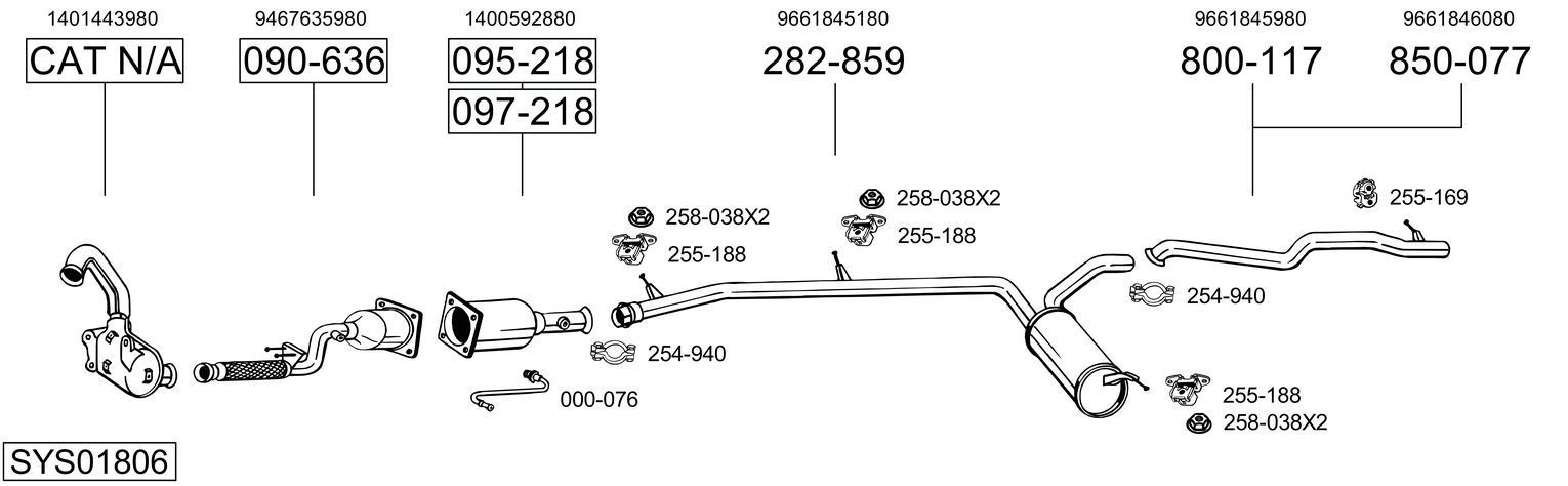 Išmetimo sistema BOSAL SYS01806