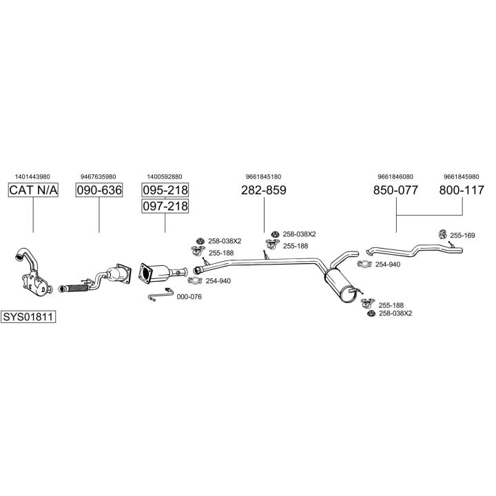 Išmetimo sistema BOSAL SYS01811