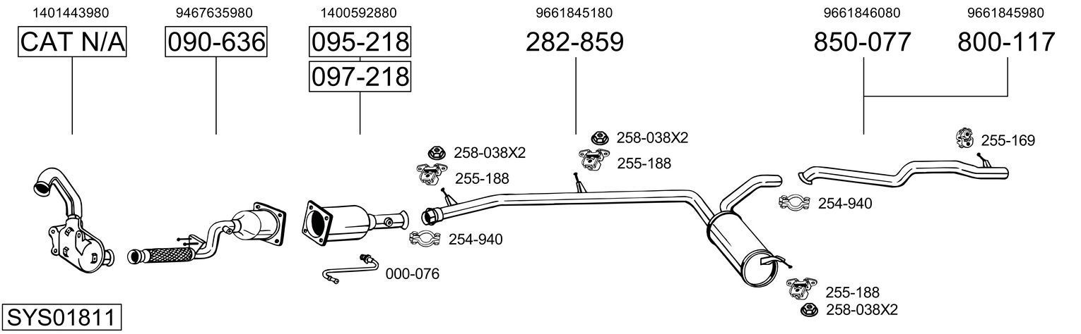 Išmetimo sistema BOSAL SYS01811