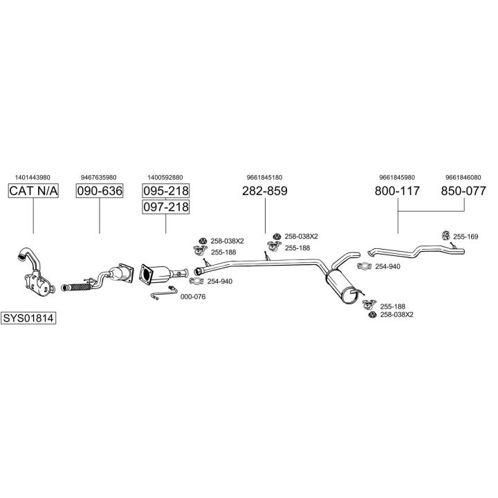 Išmetimo sistema BOSAL SYS01814