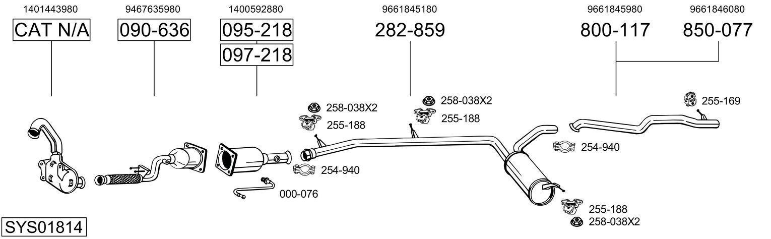 Išmetimo sistema BOSAL SYS01814