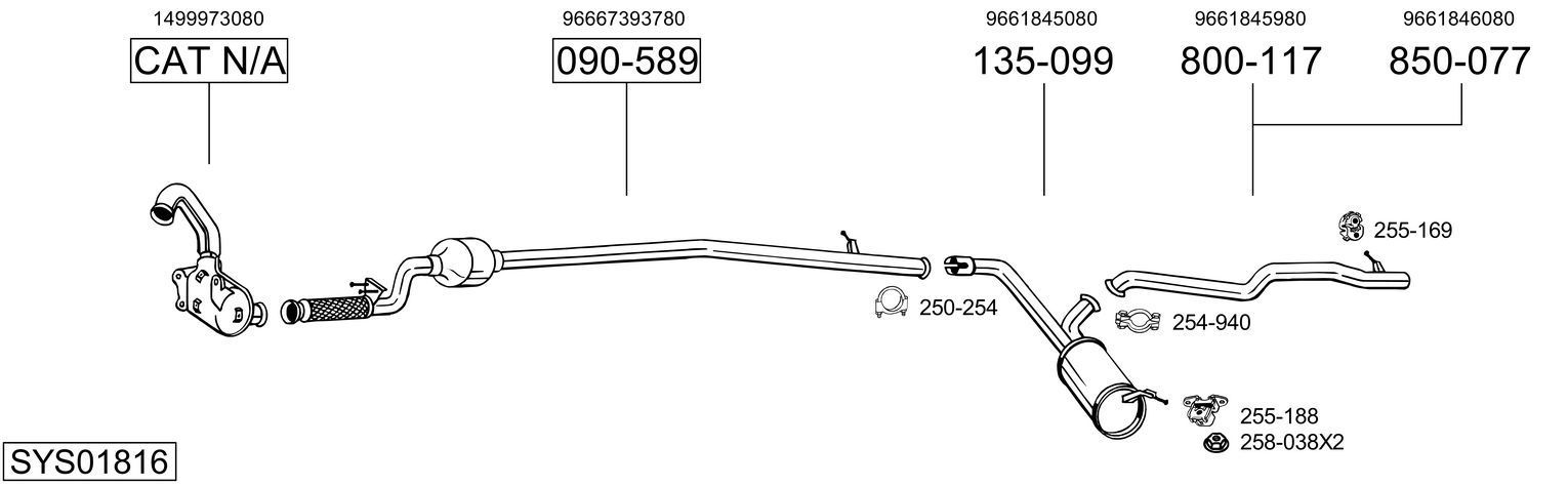Išmetimo sistema BOSAL SYS01816