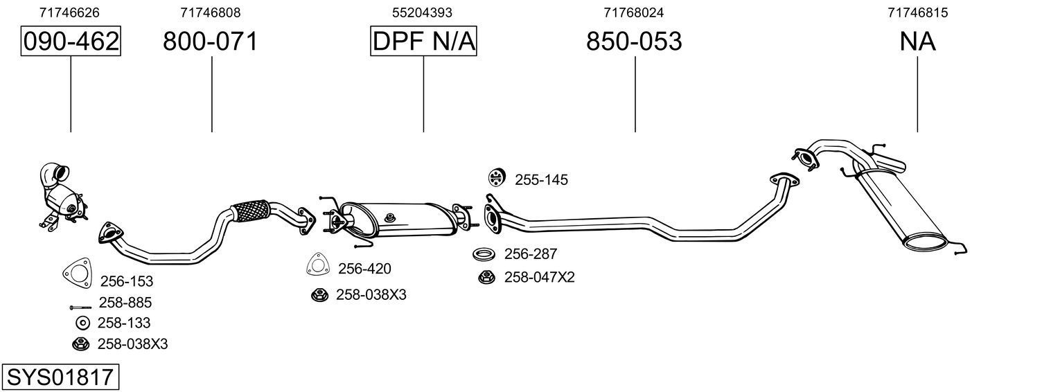 Išmetimo sistema BOSAL SYS01817