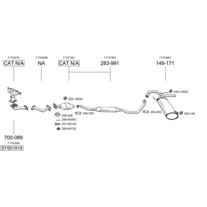 Išmetimo sistema BOSAL SYS01818
