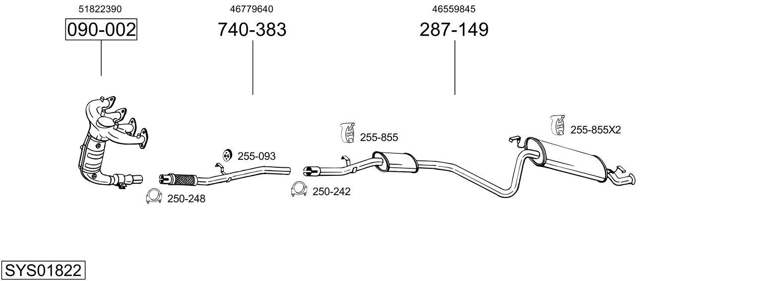 Išmetimo sistema BOSAL SYS01822