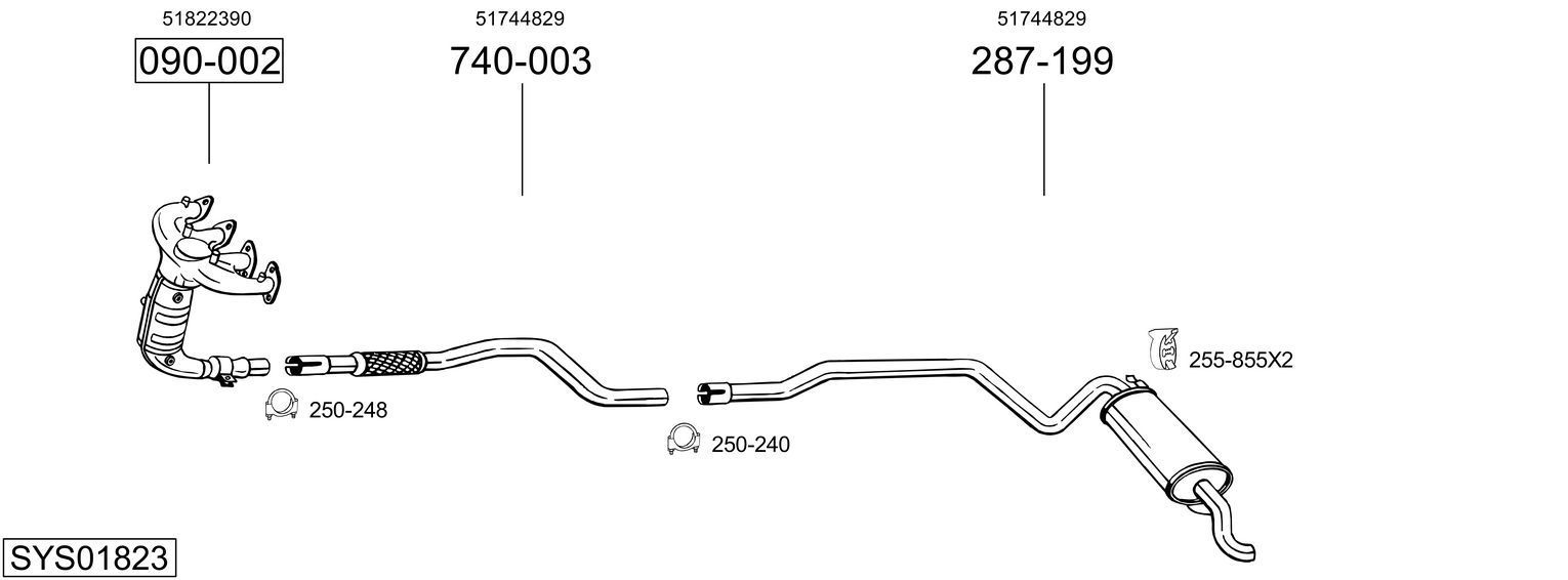 Išmetimo sistema BOSAL SYS01823