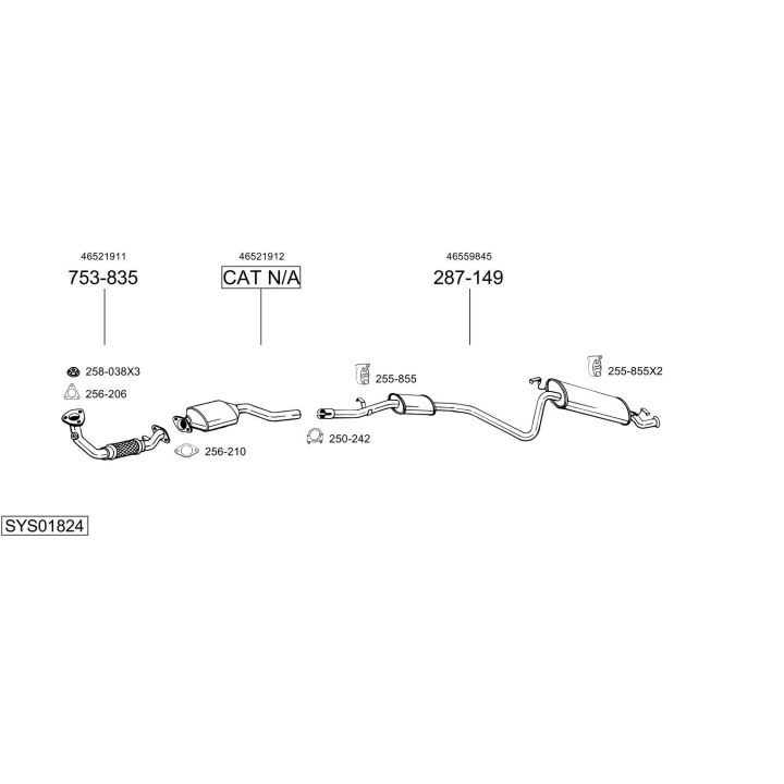 Išmetimo sistema BOSAL SYS01824