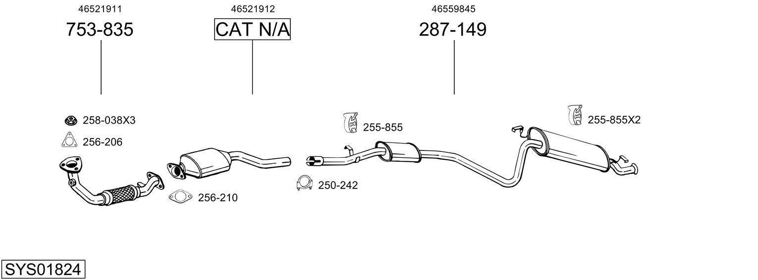 Išmetimo sistema BOSAL SYS01824