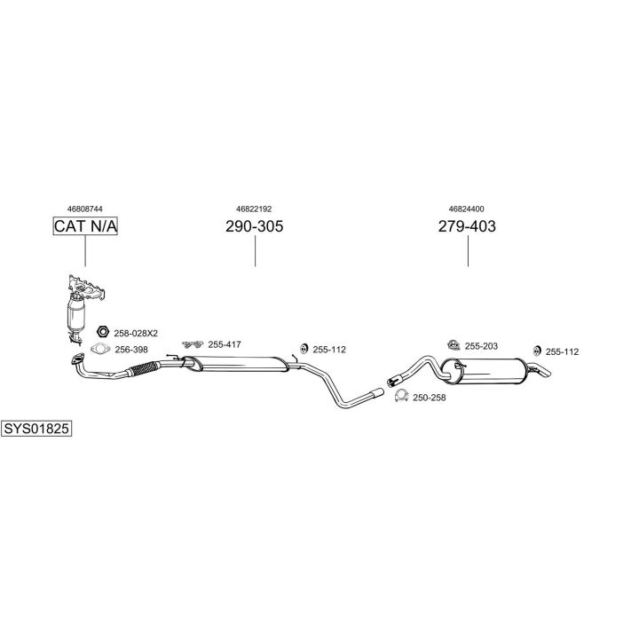 Išmetimo sistema BOSAL SYS01825