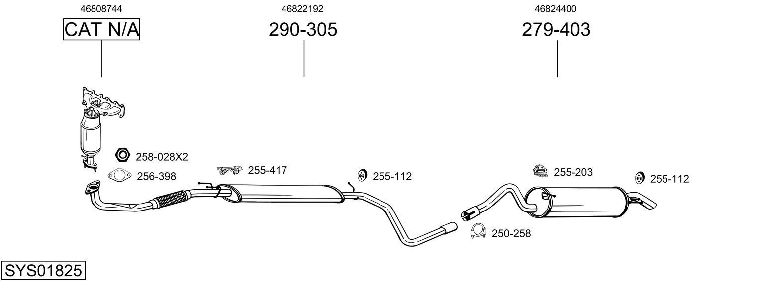 Išmetimo sistema BOSAL SYS01825