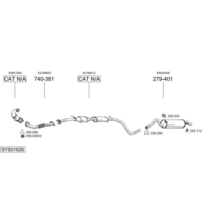 Išmetimo sistema BOSAL SYS01826