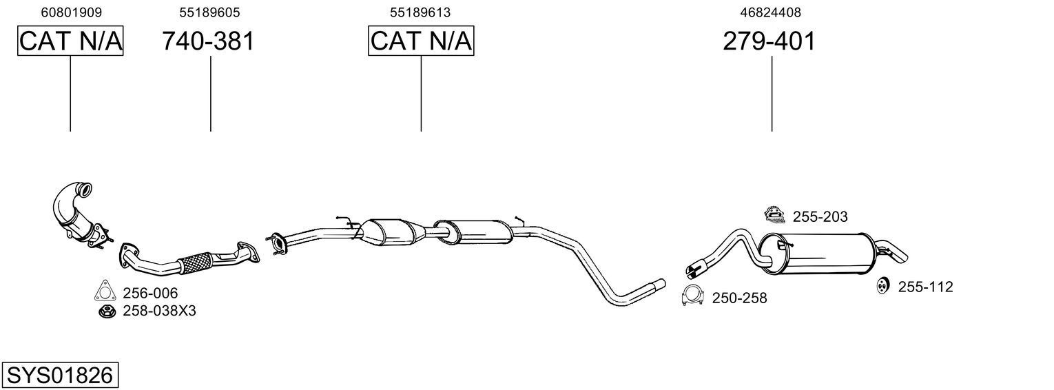 Išmetimo sistema BOSAL SYS01826