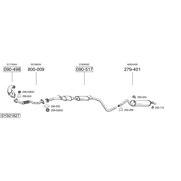 Išmetimo sistema BOSAL SYS01827