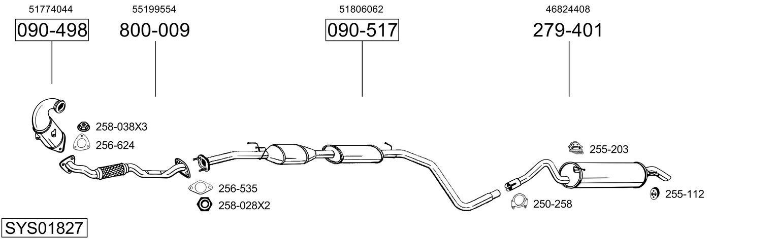 Išmetimo sistema BOSAL SYS01827