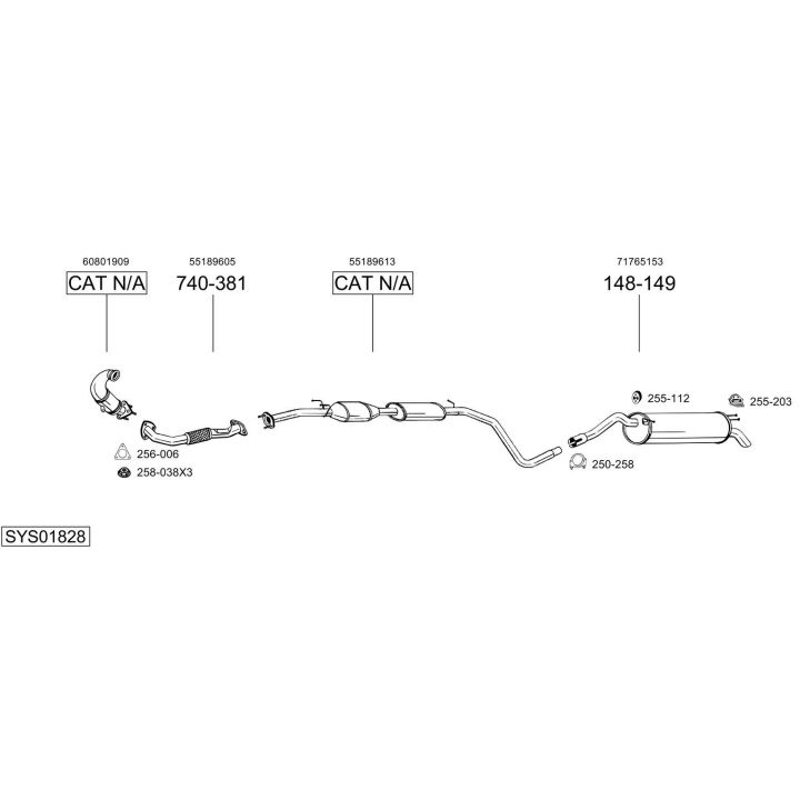Išmetimo sistema BOSAL SYS01828