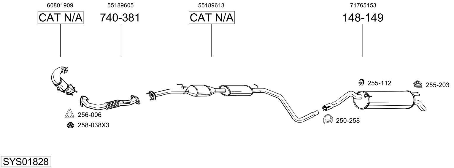 Išmetimo sistema BOSAL SYS01828