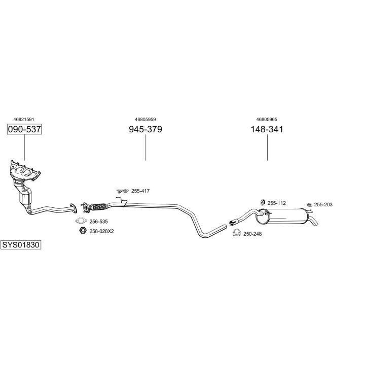 Išmetimo sistema BOSAL SYS01830