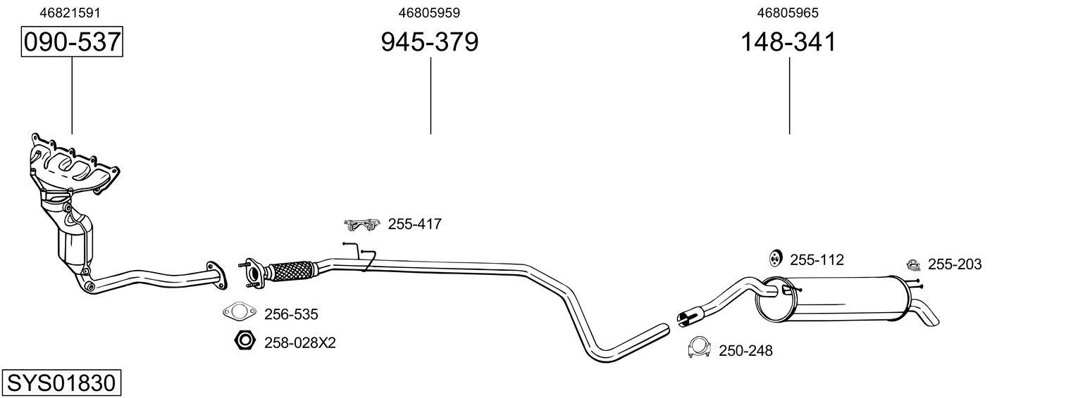 Išmetimo sistema BOSAL SYS01830