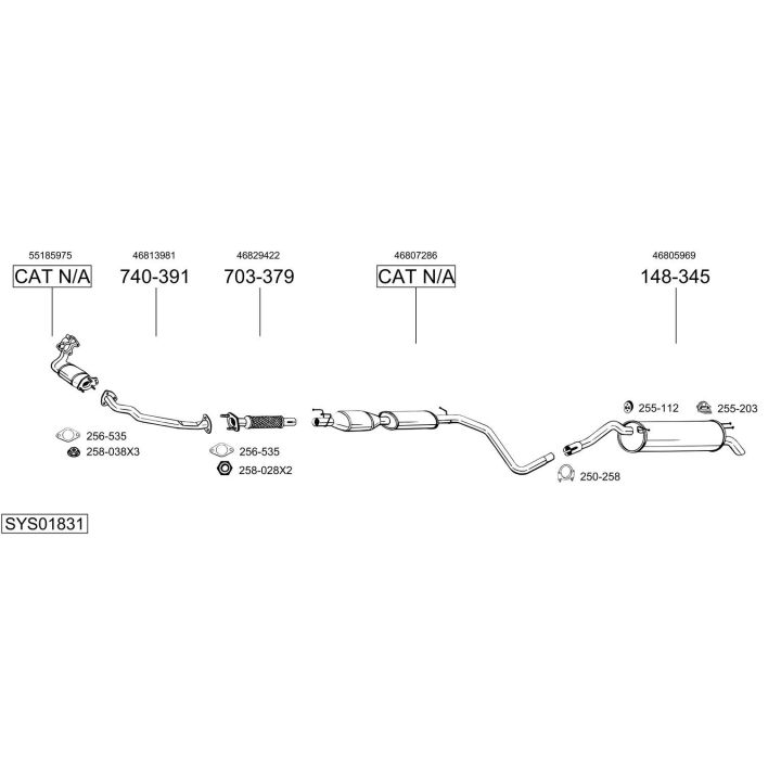 Išmetimo sistema BOSAL SYS01831