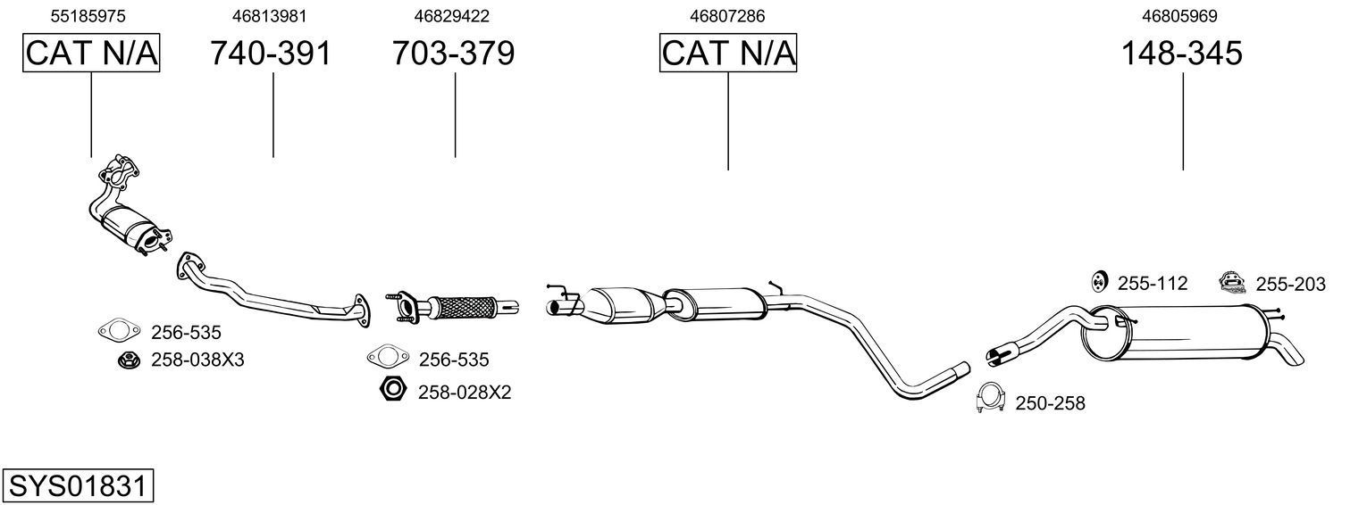 Išmetimo sistema BOSAL SYS01831