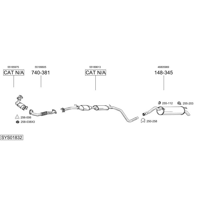 Išmetimo sistema BOSAL SYS01832