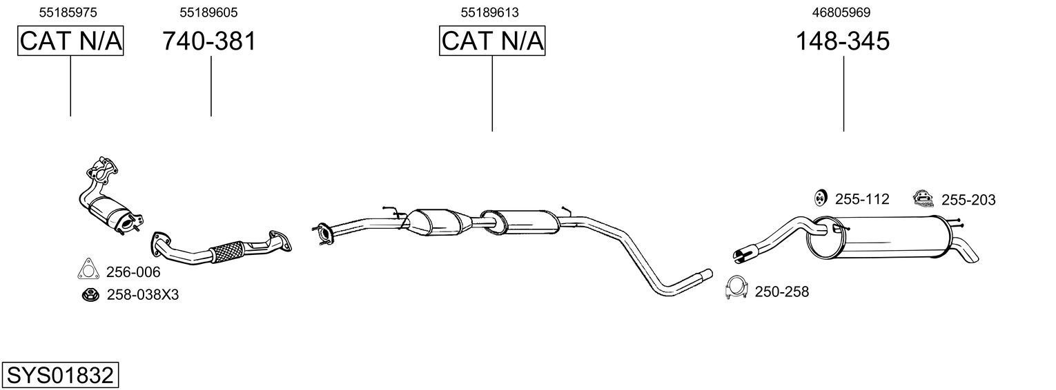 Išmetimo sistema BOSAL SYS01832