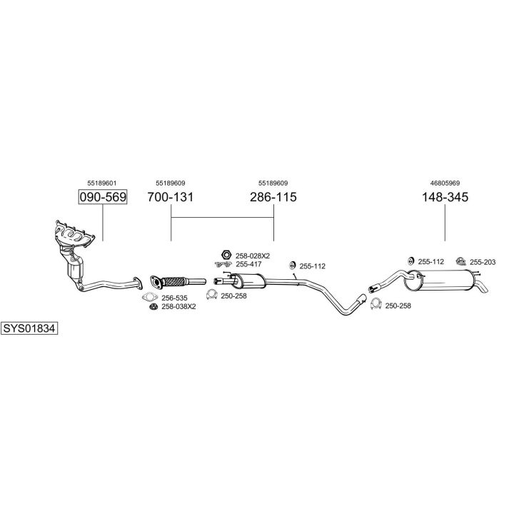 Išmetimo sistema BOSAL SYS01834