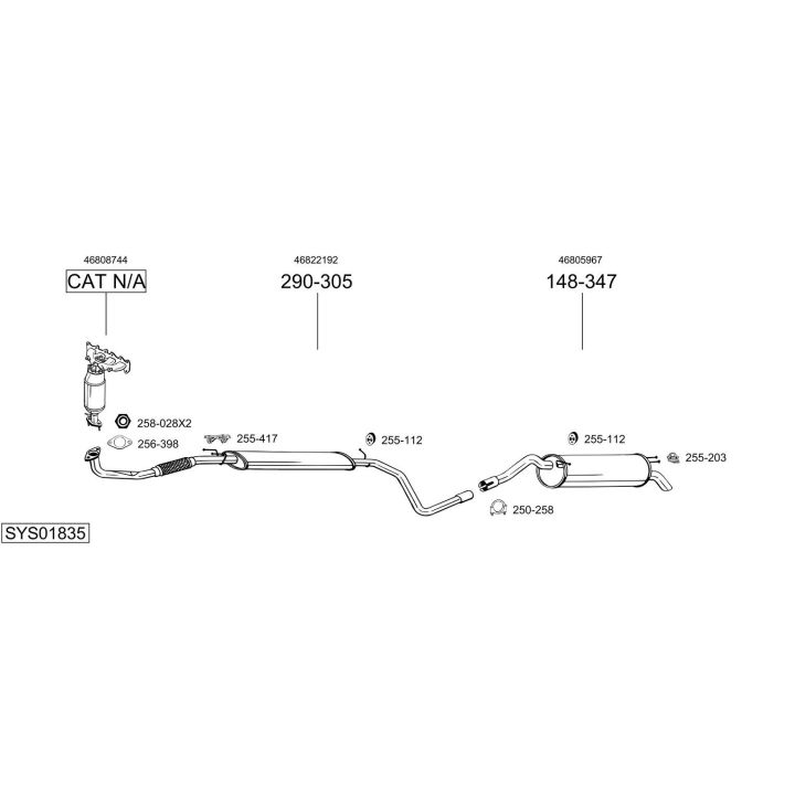 Išmetimo sistema BOSAL SYS01835