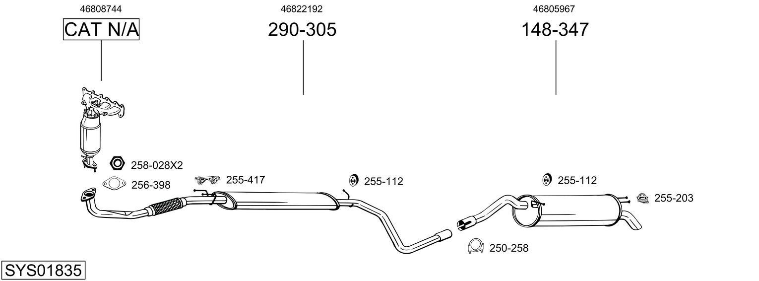 Išmetimo sistema BOSAL SYS01835