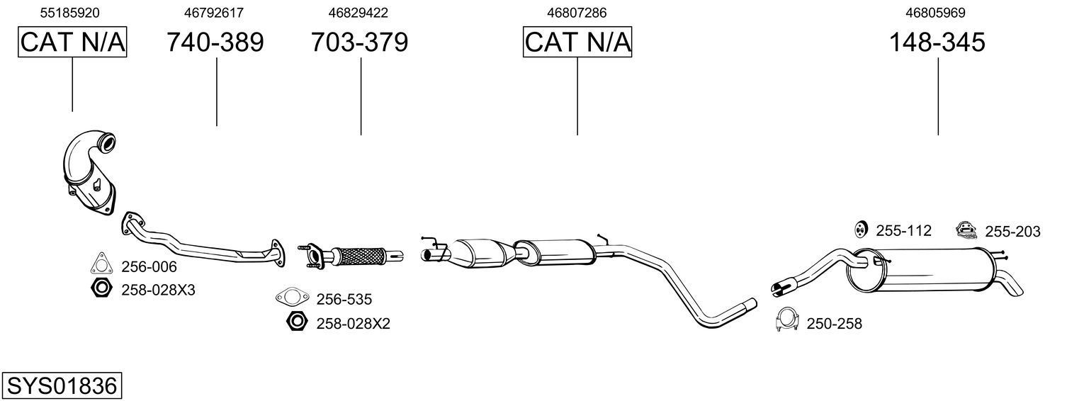 Išmetimo sistema BOSAL SYS01836