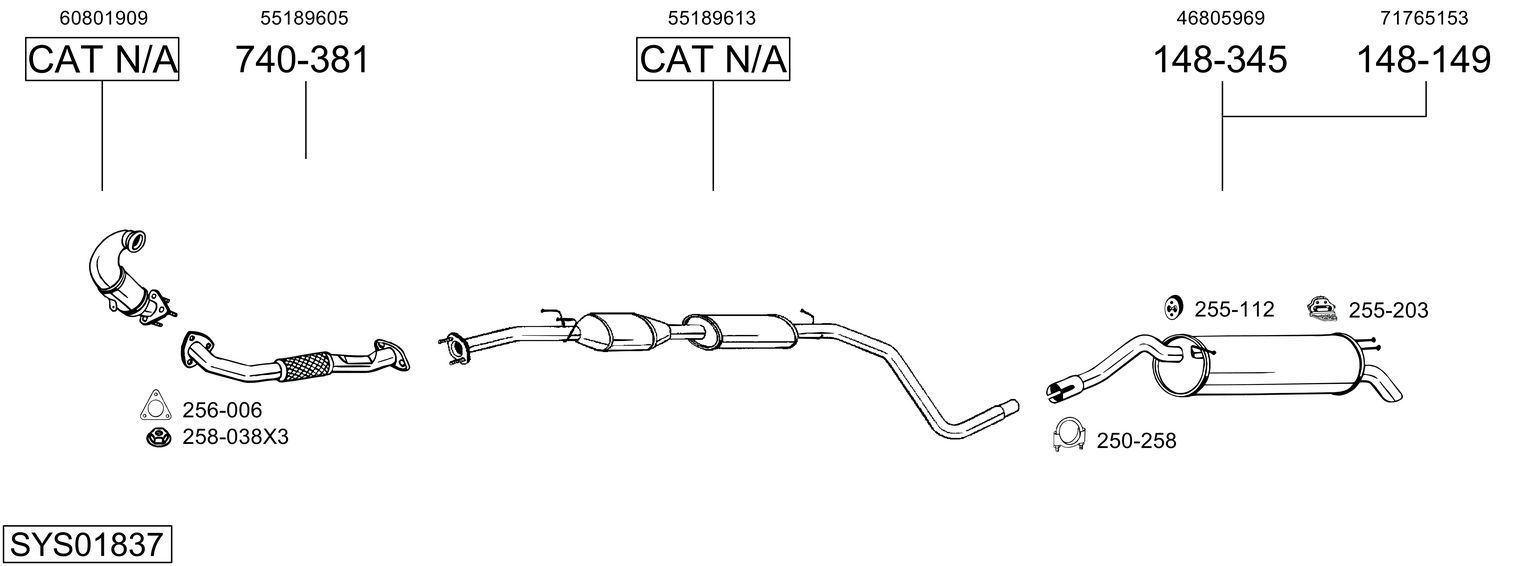Išmetimo sistema BOSAL SYS01837