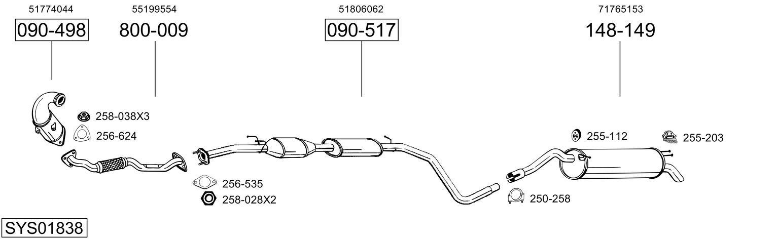 Išmetimo sistema BOSAL SYS01838
