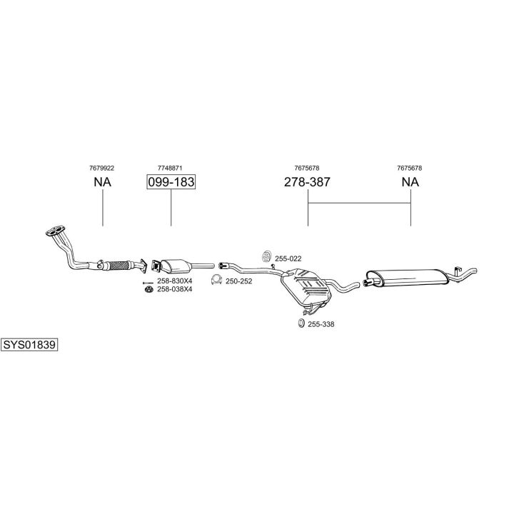 Išmetimo sistema BOSAL SYS01839