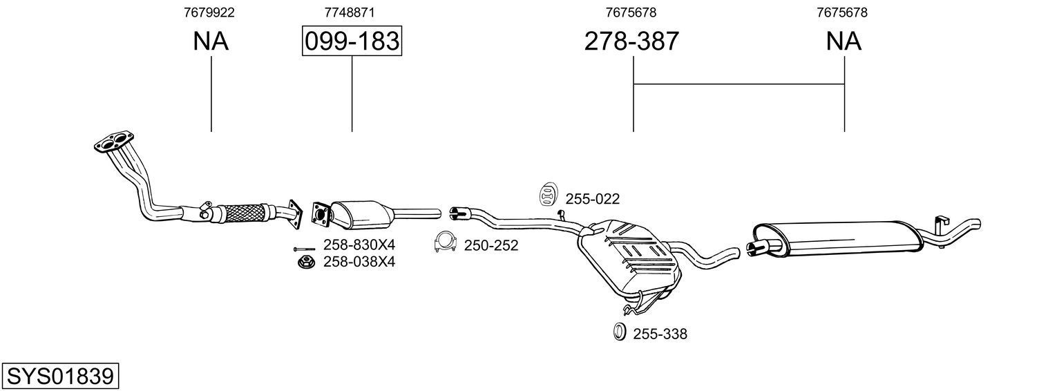 Išmetimo sistema BOSAL SYS01839
