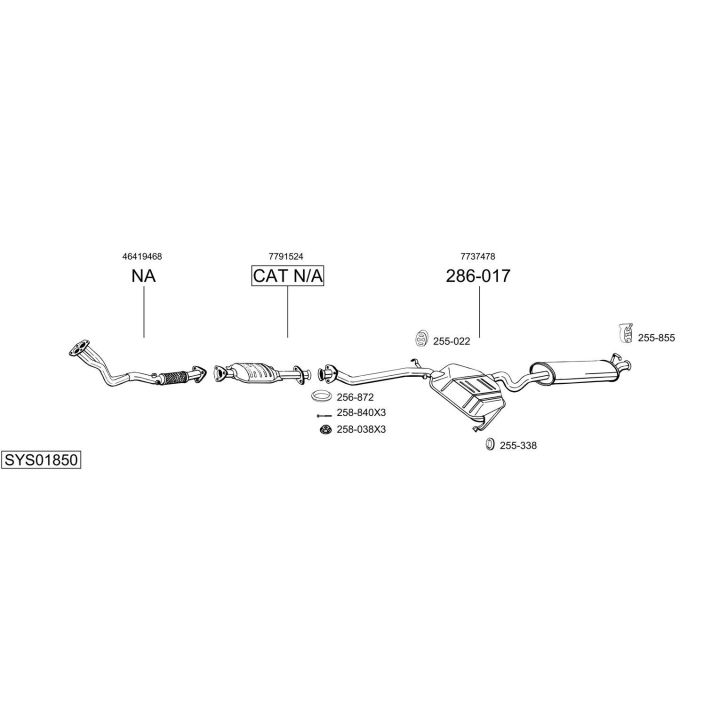 Išmetimo sistema BOSAL SYS01850