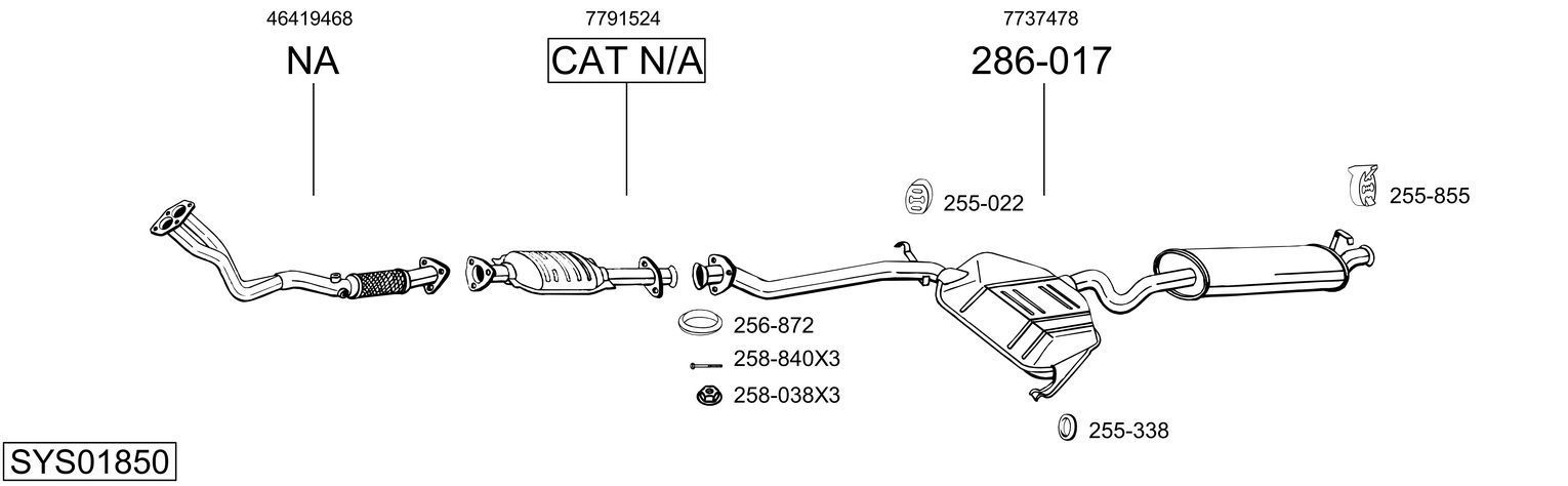 Išmetimo sistema BOSAL SYS01850
