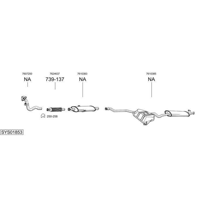 Išmetimo sistema BOSAL SYS01853